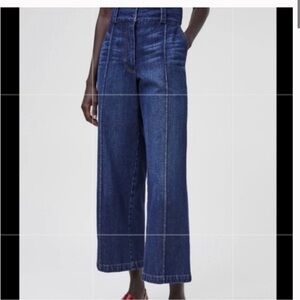 Rachel Comey Elio Wide-Leg Pintuck Jeans Indigo Denim Size 4